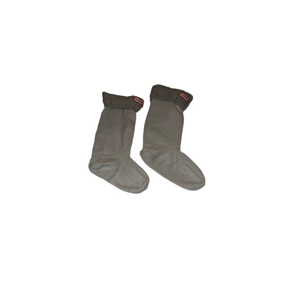 Hunter Polar Fleece “Greige” Dual Cable Knit Boot Socks - Women’s Size Medium